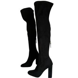Steve Madden Over the Knee Thigh High Boots Women’s 7.5 Almond Toe Mid Heel